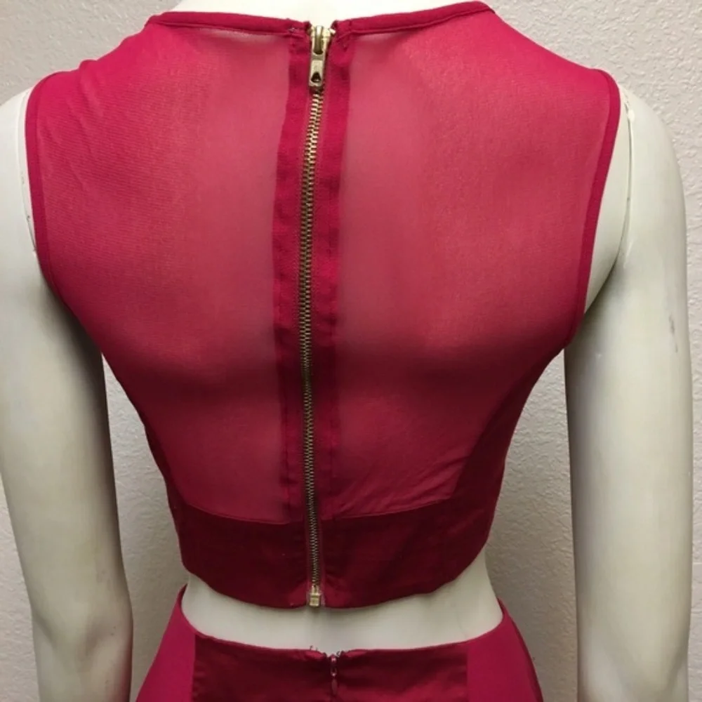 Women’s Fuchsia Cutout Fit-and-Flare Dress - Picture 3 of 6